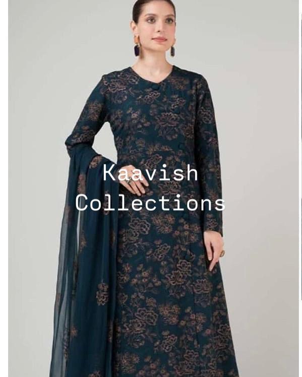 Blue Black Lawn Suit 3pc with Matching Dupatta