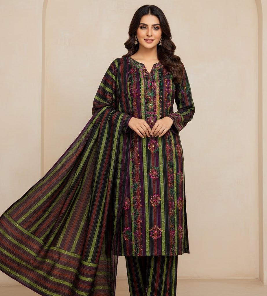 Black Sussi Suit with Hand Embroidery and Mirror Work 3pc