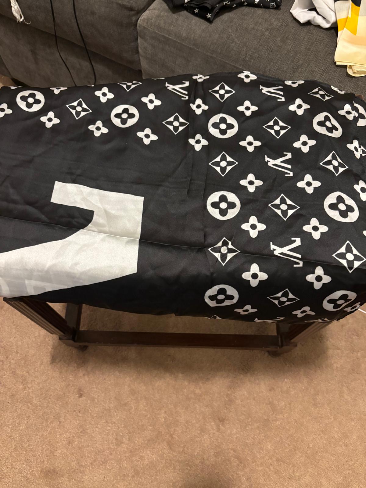 Black Silk Branded Ladies Scarf