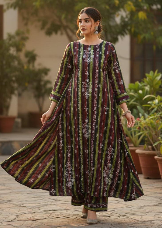 Black Sussi Suit with Hand Embroidery 3pc